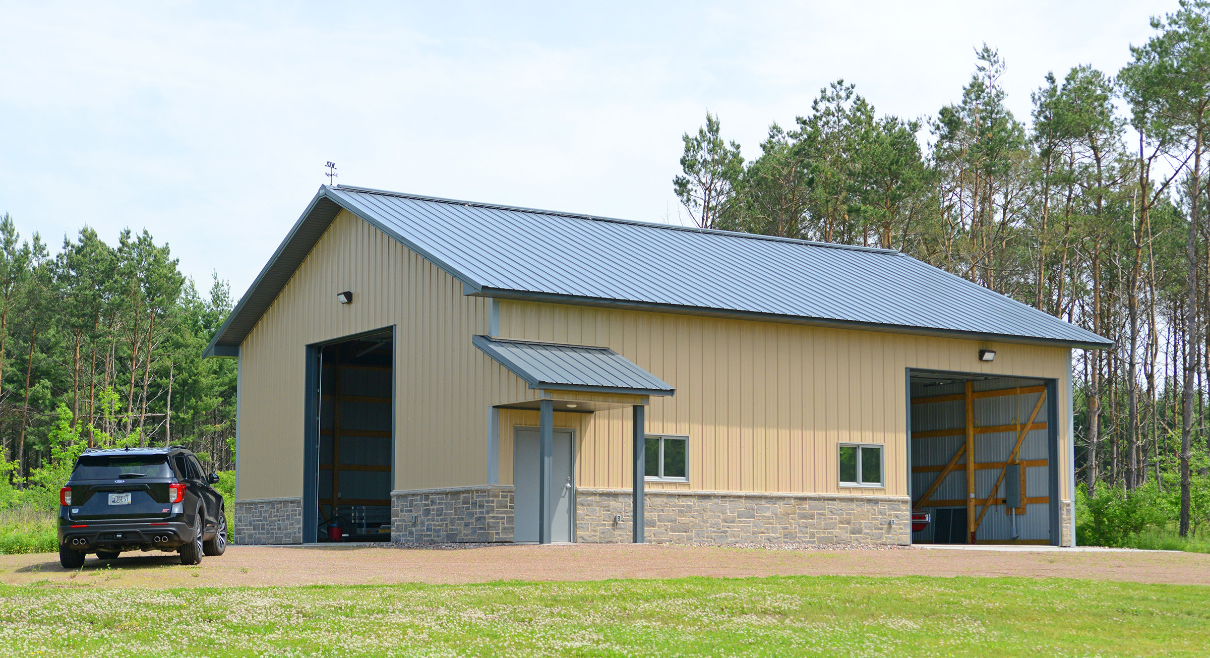 post frame suburban building